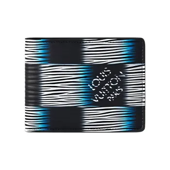 LOUIS VUITTON Slender Leather Wallet Men's Dark Blue & White