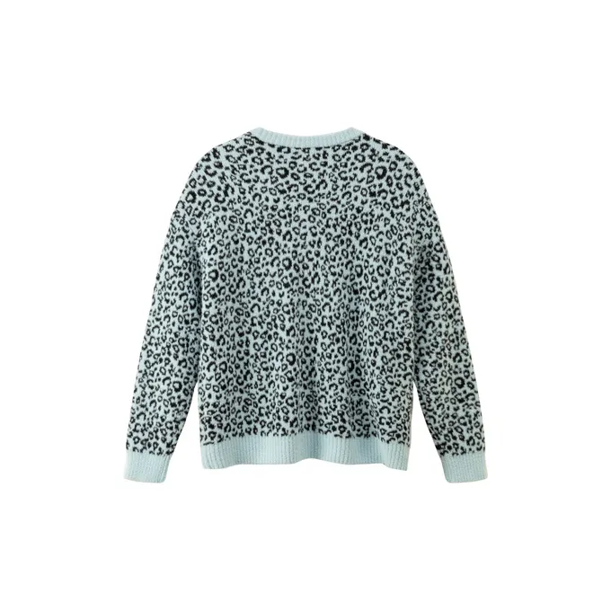 NO ONE ELSE Knitwear Unisex Blue Leopard Print-1