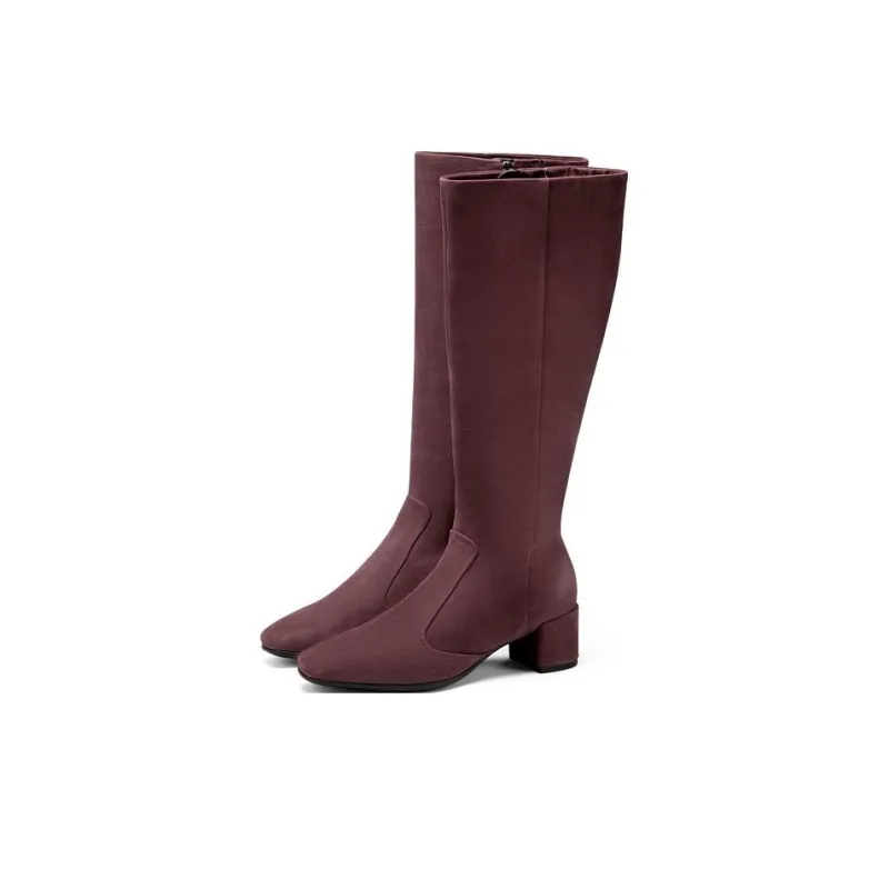 Ecco Knee-High Boots 5cm Women's Burgundy-2