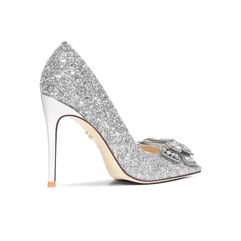 Holy Rose Gift Box Set Slim Heel High Heels Women's Silver-2
