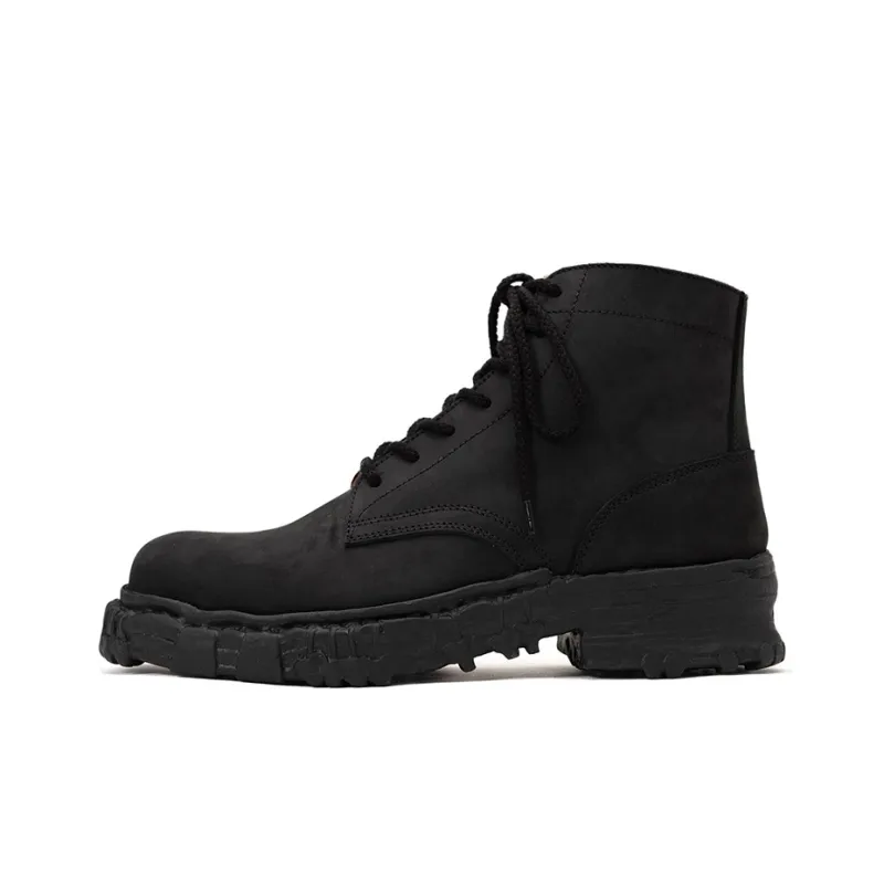 MIHARA YASUHIRO Vintage Like Sole Ankle Boots Unisex Black-0