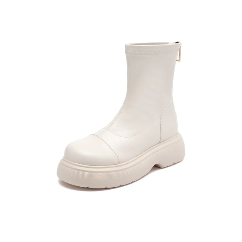 AGSDON Ankle Boots Women's Black/Milk Tea/Beige-13