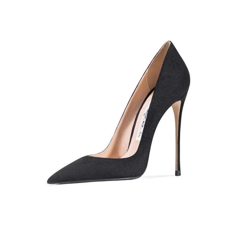Ganxiaojie Slim Heel High Heels Women's Black-1