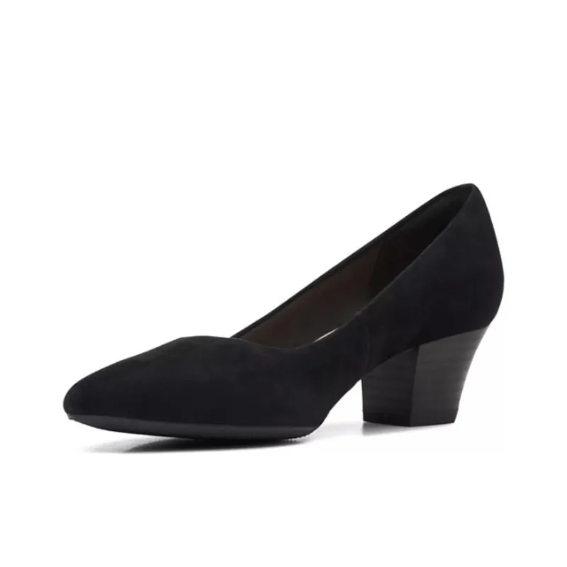 Clarks Teresa Step Chunky Heel High Heels 5.7cm Women's Black-1