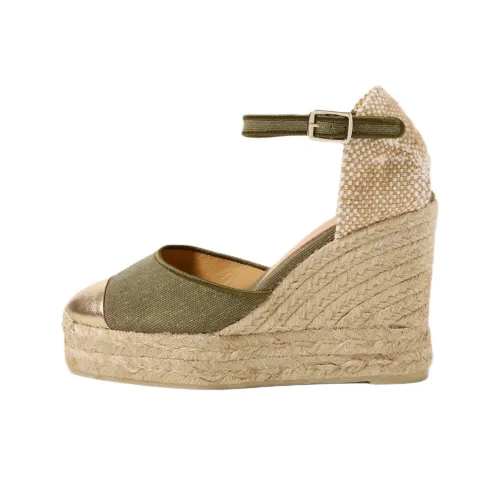 Castañer Wedge Heel High Heels Women's Green Gold
