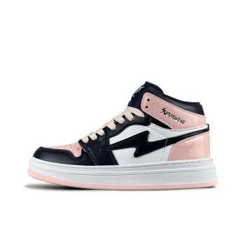 LuzaoT SUPER DRAG Anti Slip And Wear Resistant Lightweight High Top Skateboard Shoes Women's White Blue Pink