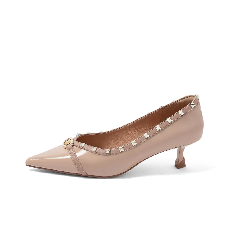 COMELY Flared Heel High Heels 4.5cm Women's-5
