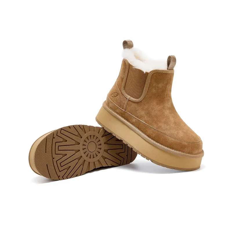 HARSON Short Snow Boots Women's Beige-6