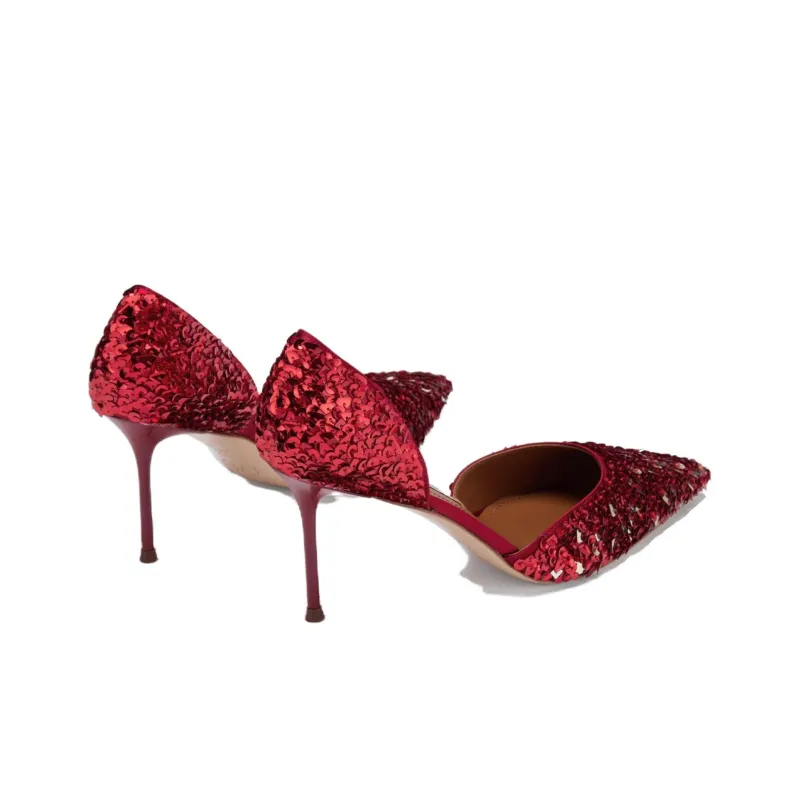 ROSESTUDIOBYGUOPEI x 73Hours Premium Wedding Shoes Collection, A Bouquet Of Colors Slim Heel High Heels Women's Red-3