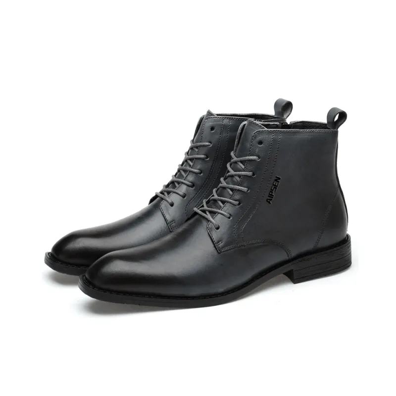 AIPSEN Short Martin Boot Men's Gray-2