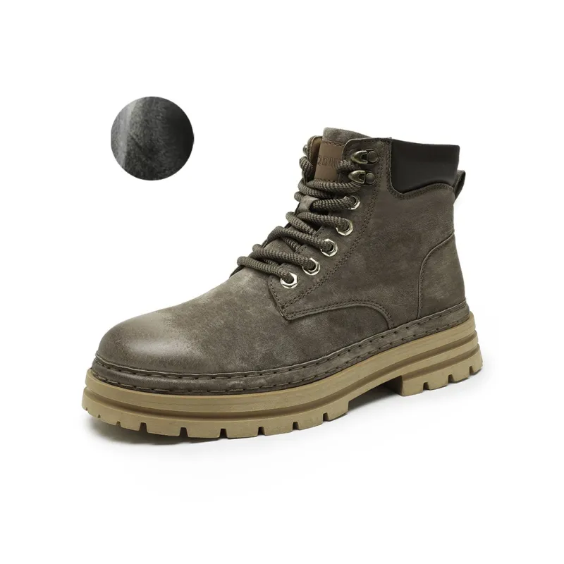 Qiandongmeili Martin Boots Men Gold/Khaki-16