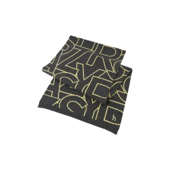 HAZZYS Cotton Knit Scarves Men's Dark Gray/Black