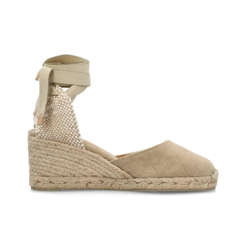 Castañer CARINA Wedge Heel High Heels 7cm Women's Beige-1