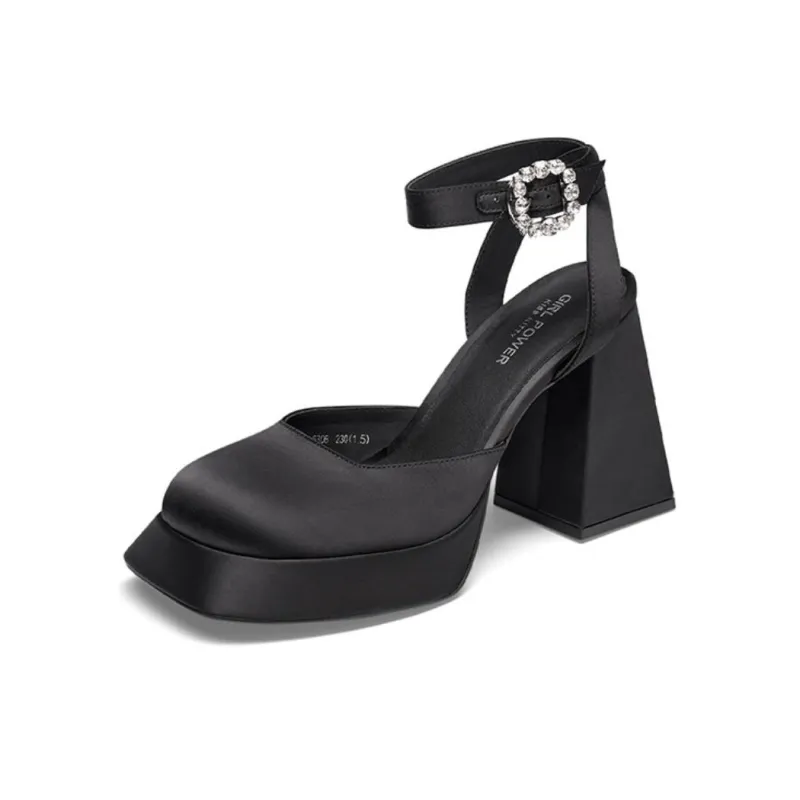Kiss Kitty Chunky Heel High Heels 10.3cm Women's-7