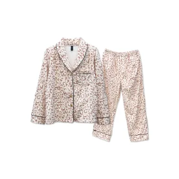 Slimma Pajama Set Women's Pink Leopard Print