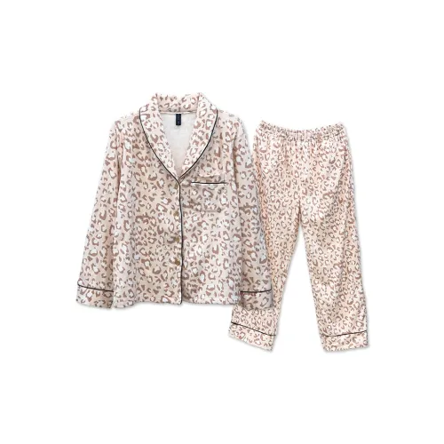 Slimma Pajama Set Women's Pink Leopard Print