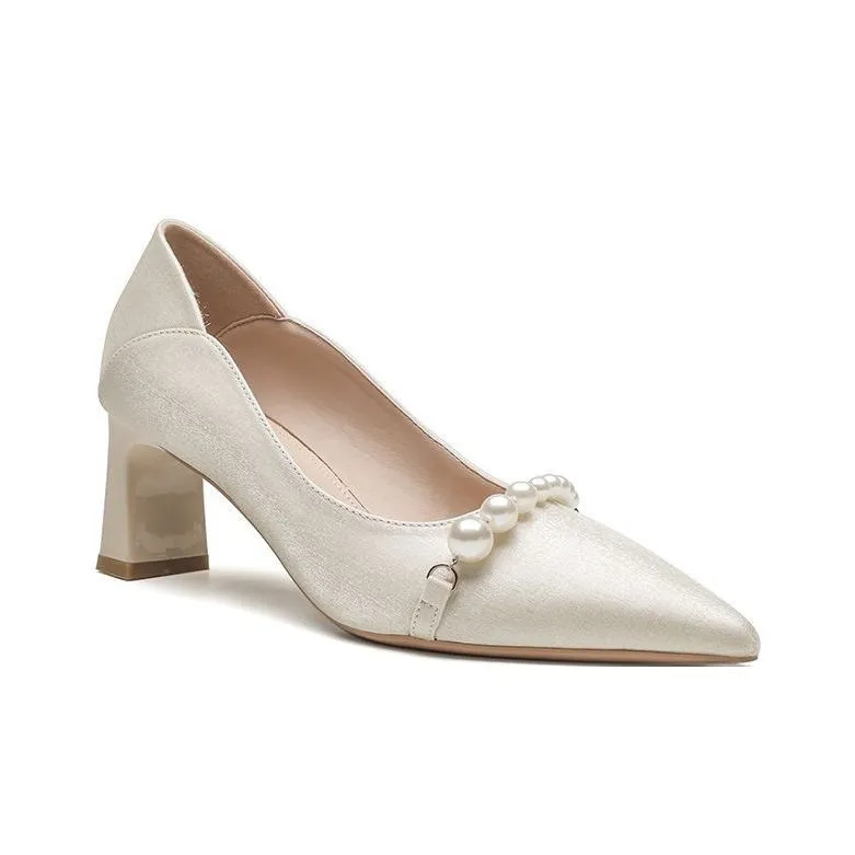 Xingdiman Chunky Heel High Heels 6cm Women's Apricot-1