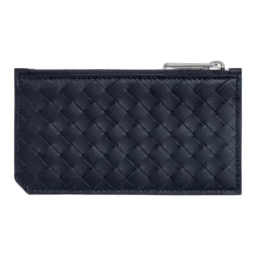 Bottega Veneta Intrecciato Calfskin Card Holder Regular Women's Space Blue