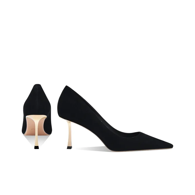 Shesrim Slim Heel High Heels 7.5cm Women's Black-3