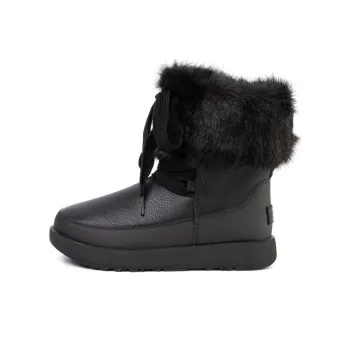 UGG Gracie Waterproof Black Leather Lace Up Boots 'Black' Women's