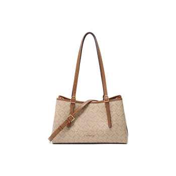 BELLE Artificial Leather Tote Bag, Shopping Bag, Shoulder Bag Large Size Women's Apricot/Coffee