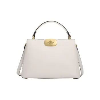 COACH ElizaCarryall Cow Leather One Shoulder Handbag Medium Size Women's Chalk White