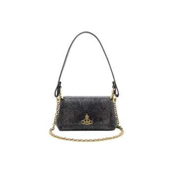 Vivienne Westwood HAZEL Goatskin Shoulder Bag, Crossbody Bag Trumpets Women's Black