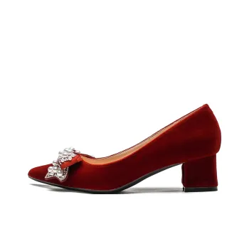 Ainer cat Chunky Heel High Heels 5cm Women's Red