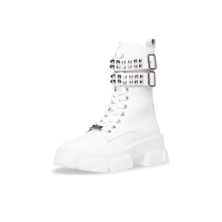 STEVE MADDEN Martin Boots Women's White-2