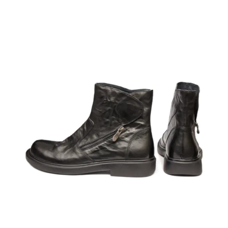 Brounvanm Ankle Boots 3CM Men's Black Coffee-3