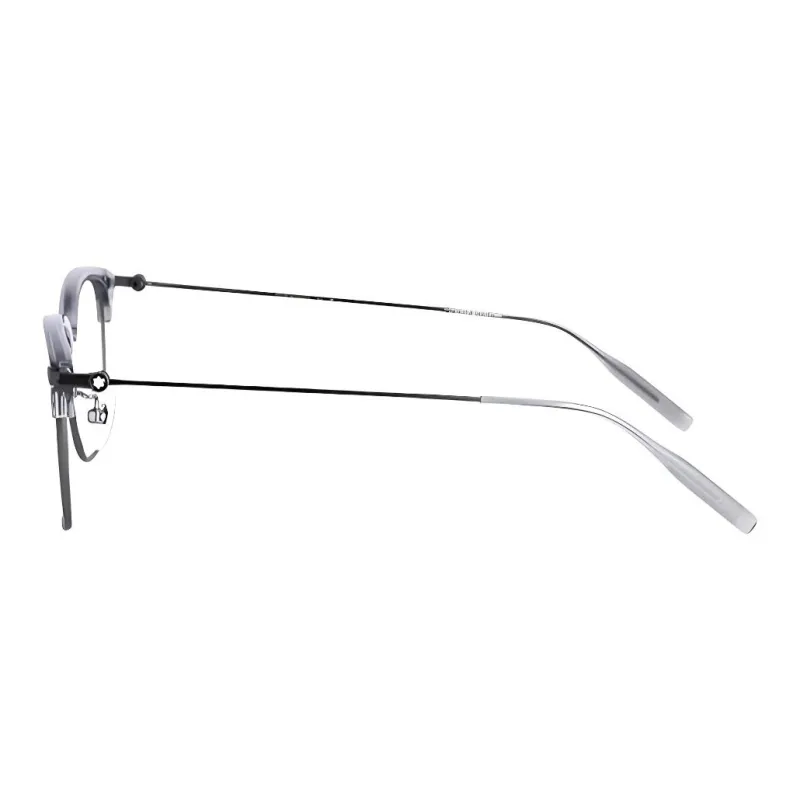 MONTBLANC Plate Frame Titanium Alloy Irregular Shape Eyeglass Frames Men's Gray/Black-2