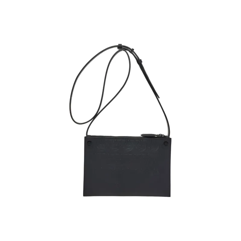 FERRAGAMO Leather Shoulder Bag Crossbody Bag Men's Black-2