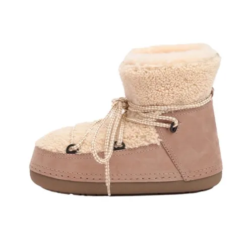 K.D.KENAZ Warm And Wear Resistant Short Mid Calf Snow Boots Women's Pink