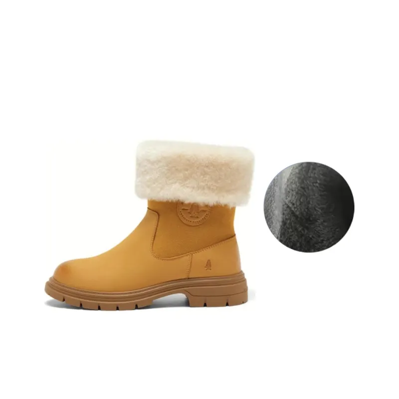 Hush Puppies Short Snow Boots Women's Camel-1