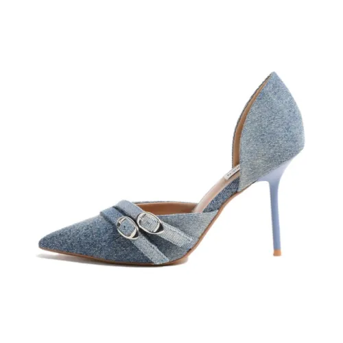 STEVE MADDEN Slim Heel High Heels 9.6cm Women's Denim Blue