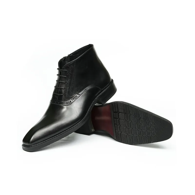 ASTON M.JAZZ Ankle Boots Men Black/Coffee-7