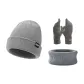 Gray Hats & Caps+Gray Glove+Gray Scarf