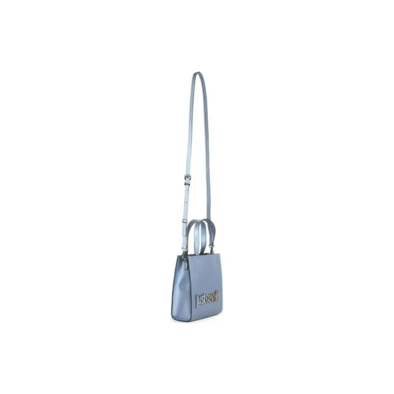 Just Cavalli Polyester Tote Bag Shopping Bag Shoulder Bag Handbag Mini Women's Carved Blue-1