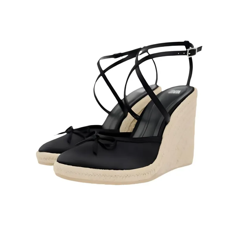 ZARA Wedge Heel High Heels Women's Black-2