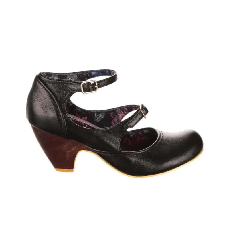 IRREGULAR CHOICE Keep It Classy Chunky Heel High Heels 6.5cm Women's Black-1