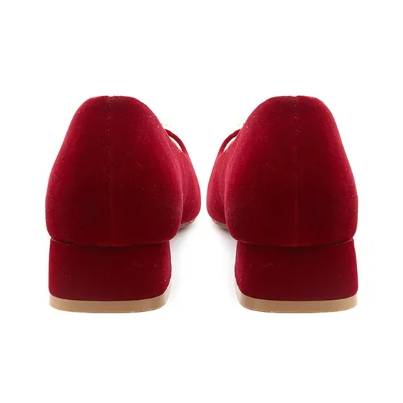 SANTA BARBARA POLO & RACQUET CLUB Chunky Heel High Heels 3cm Women's Red-13