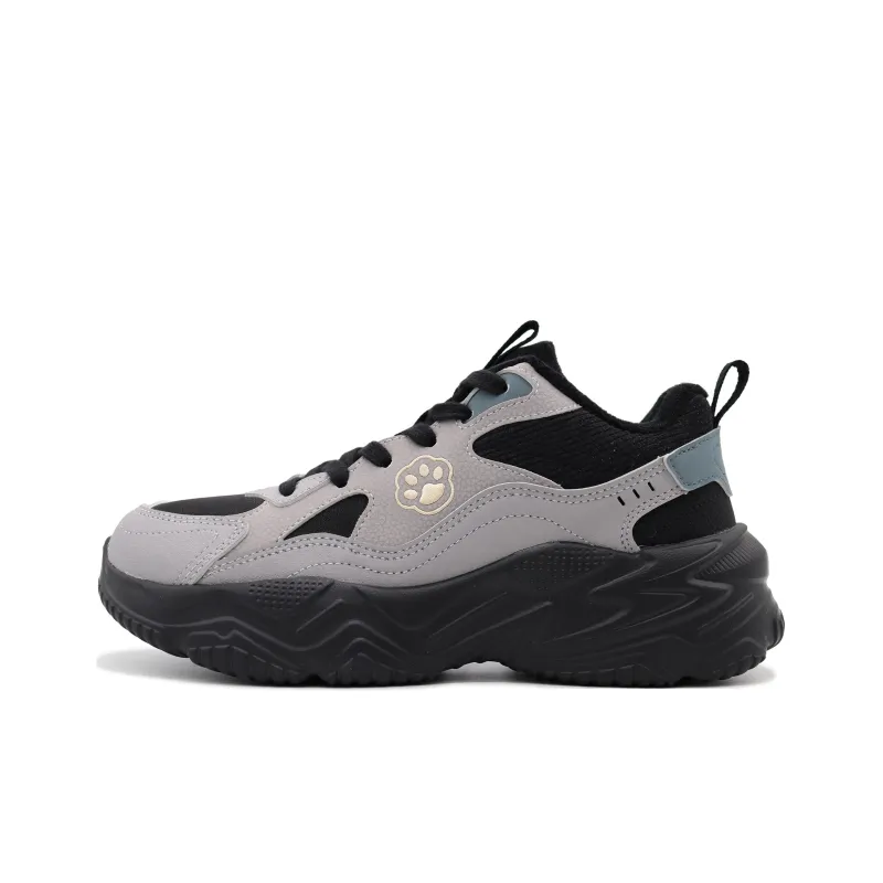361° Warm Rebound Lightweight Low Top Casual Shoes Women's Gray Black-0