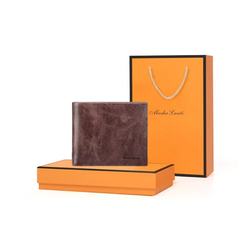 MashaLanti Synthetic Leather Coin Purses Wallets Men's Smoke Gray-7