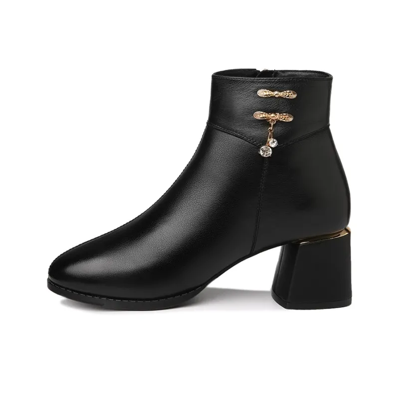 Rich Birds Top Grain Cow Leather Ankle Boots Women's-0