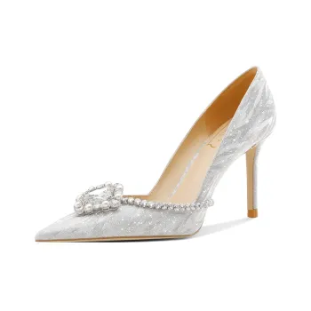 ROSE CASTLE Slim Heel High Heels 8.5/6.5 Cm Women's Silver