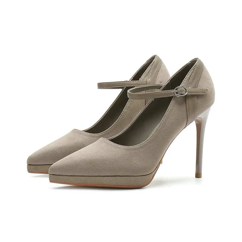 Zubumei Slim Heel High Heels 10CM Women's-8
