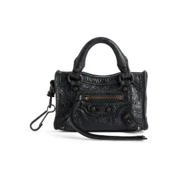 Balenciaga Lambskin, Brass Pendants Women's Black
