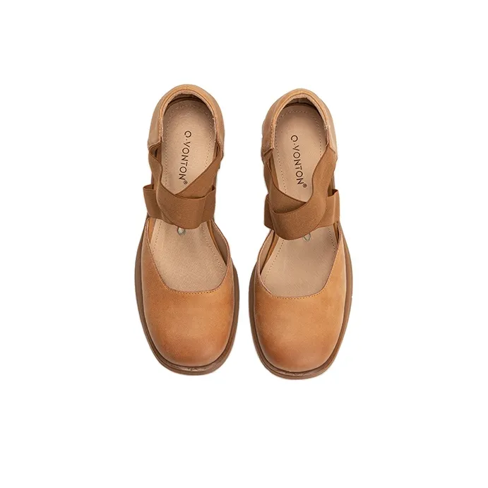 Q.VONTON Block Heel High Heels 5.5cm Women's-6