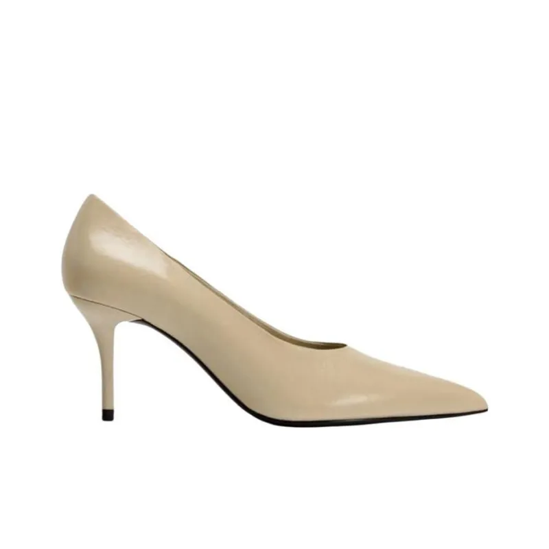 ZARA Slim Heel High Heels Women's Beige-1