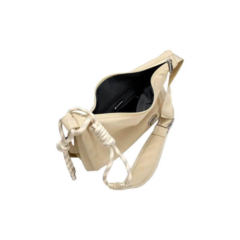 SMTING STUDIO Polyester Shoulder Bag Medium Size Unisex Deep Black/Oat-9